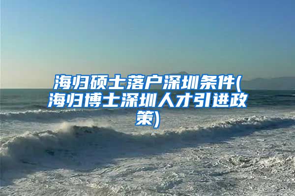 海归硕士落户深圳条件(海归博士深圳人才引进政策)