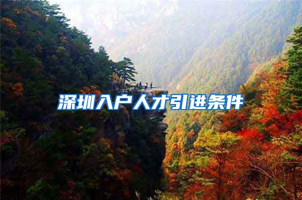 深圳入户人才引进条件