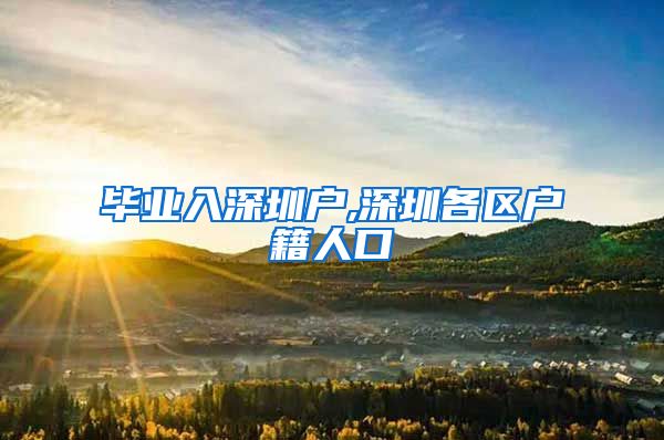毕业入深圳户,深圳各区户籍人口