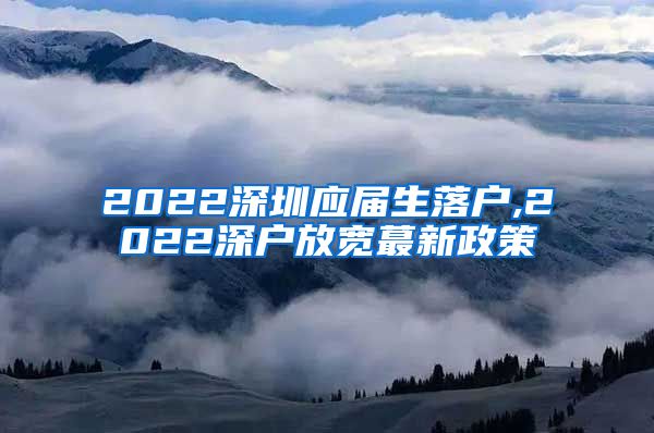 2022深圳应届生落户,2022深户放宽蕞新政策