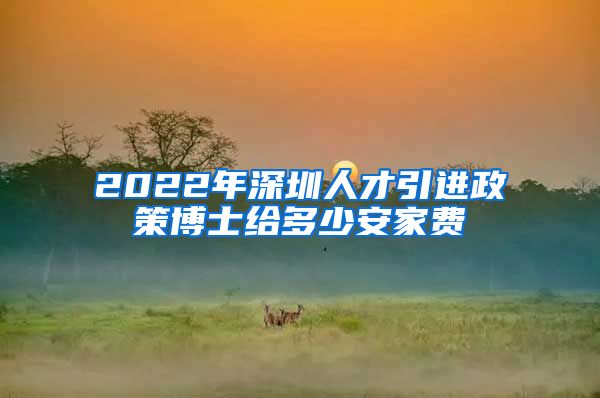 2022年深圳人才引进政策博士给多少安家费