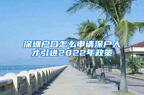 深圳户口怎么申请深户人才引进2022年政策