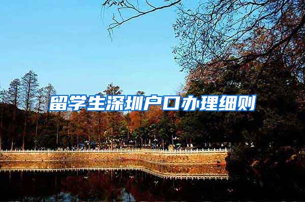 留学生深圳户口办理细则