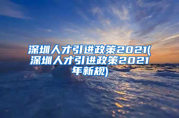 深圳人才引进政策2021(深圳人才引进政策2021年新规)