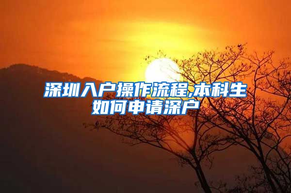 深圳入户操作流程,本科生如何申请深户