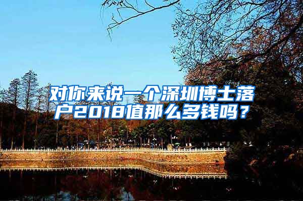 对你来说一个深圳博士落户2018值那么多钱吗？