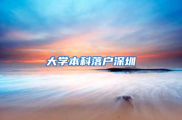 大学本科落户深圳