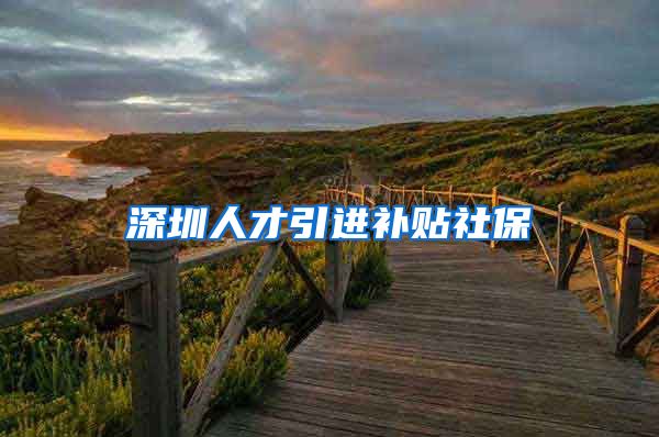 深圳人才引进补贴社保