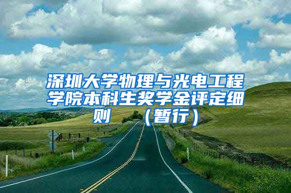 深圳大学物理与光电工程学院本科生奖学金评定细则  （暂行）