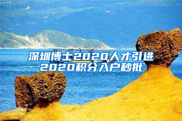 深圳博士2020人才引进2020积分入户秒批