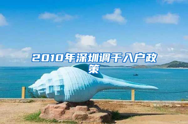 2010年深圳调干入户政策