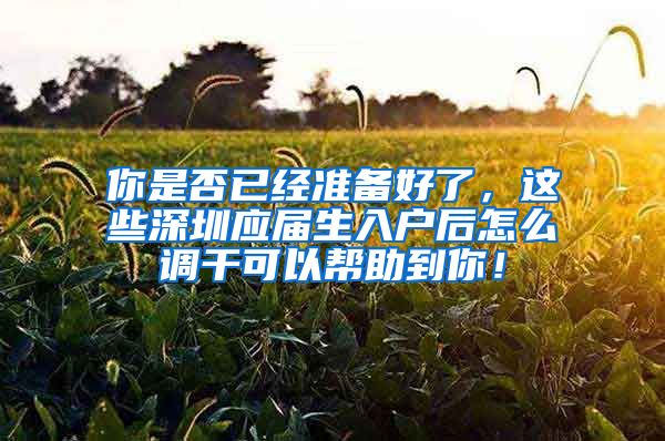 你是否已经准备好了，这些深圳应届生入户后怎么调干可以帮助到你！