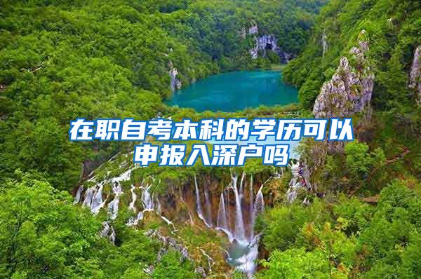 在职自考本科的学历可以申报入深户吗