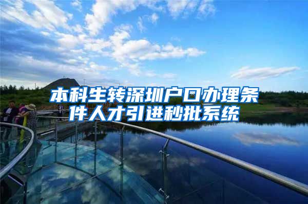 本科生转深圳户口办理条件人才引进秒批系统