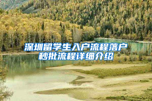 深圳留学生入户流程落户秒批流程详细介绍