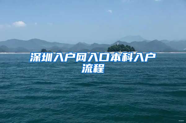深圳入户网入口本科入户流程