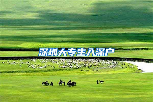 深圳大专生入深户