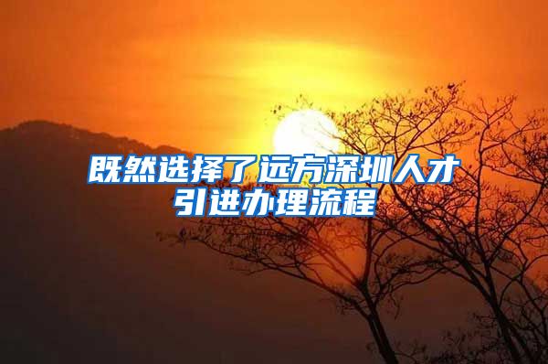 既然选择了远方深圳人才引进办理流程
