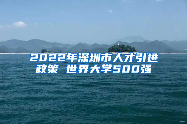 2022年深圳市人才引进政策 世界大学500强