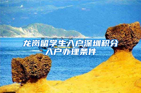 龙岗留学生入户深圳积分入户办理条件