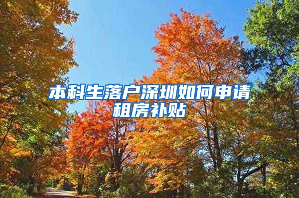 本科生落户深圳如何申请租房补贴