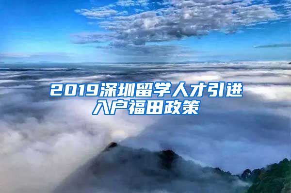 2019深圳留学人才引进入户福田政策