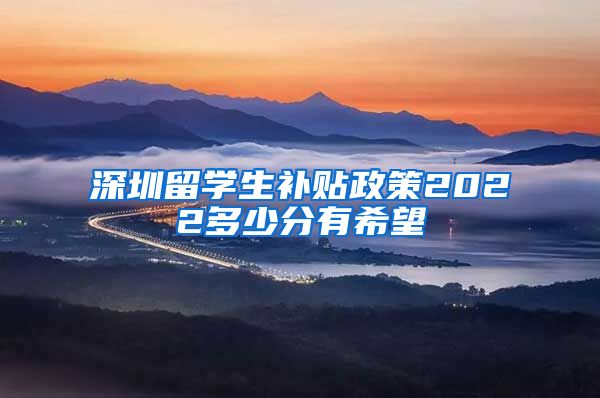 深圳留学生补贴政策2022多少分有希望