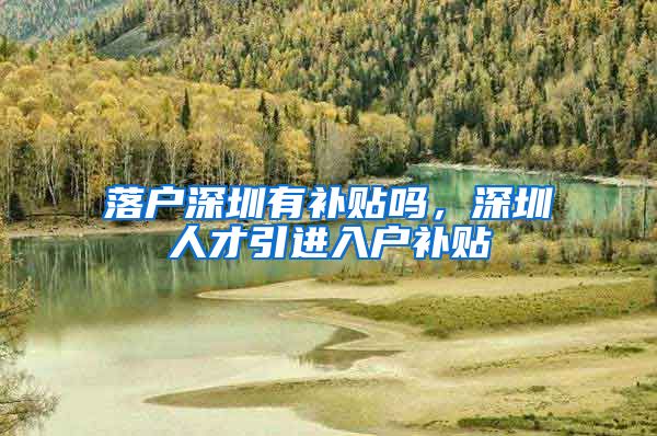 落户深圳有补贴吗，深圳人才引进入户补贴
