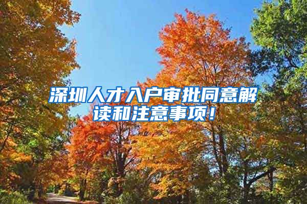 深圳人才入户审批同意解读和注意事项！