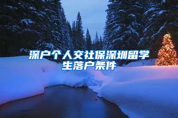 深户个人交社保深圳留学生落户条件