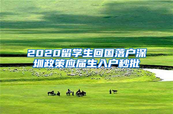 2020留学生回国落户深圳政策应届生入户秒批
