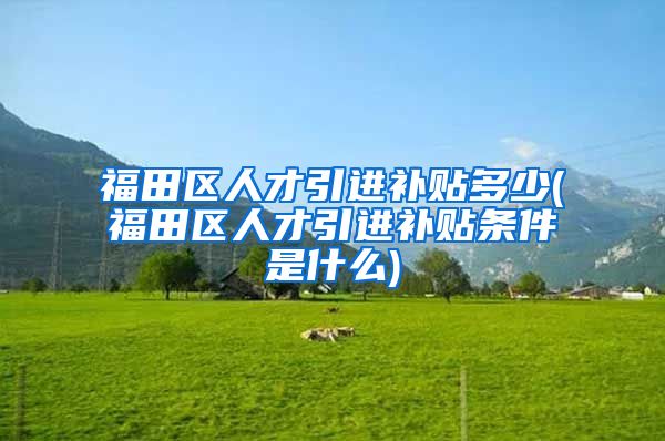 福田区人才引进补贴多少(福田区人才引进补贴条件是什么)