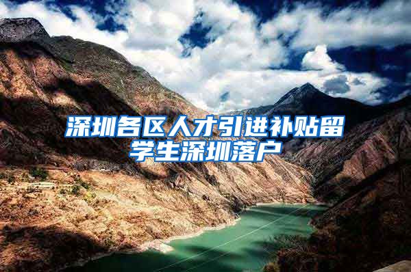深圳各区人才引进补贴留学生深圳落户