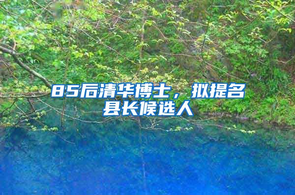 85后清华博士，拟提名县长候选人
