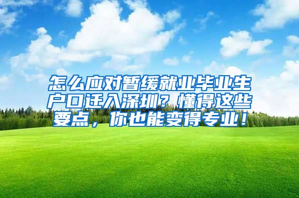 怎么应对暂缓就业毕业生户口迁入深圳？懂得这些要点，你也能变得专业！