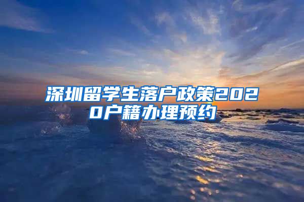 深圳留学生落户政策2020户籍办理预约