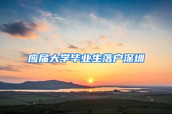 应届大学毕业生落户深圳