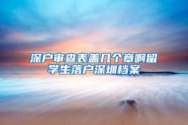 深户审查表盖几个章啊留学生落户深圳档案