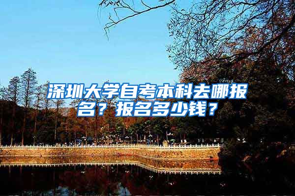 深圳大学自考本科去哪报名？报名多少钱？