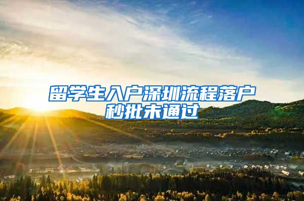 留学生入户深圳流程落户秒批未通过