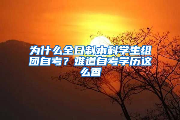 为什么全日制本科学生组团自考？难道自考学历这么香