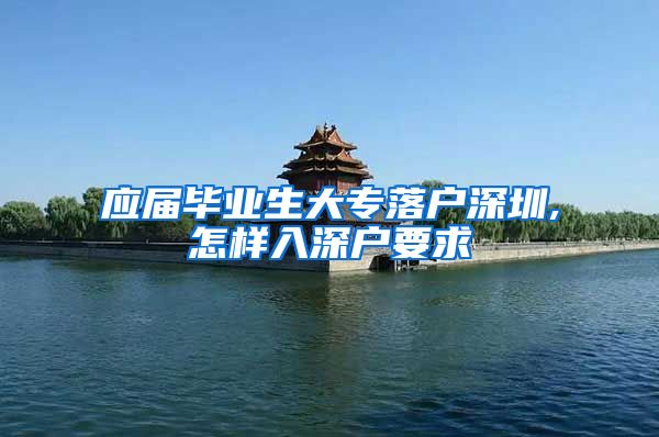 应届毕业生大专落户深圳,怎样入深户要求