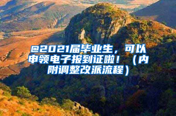 @2021届毕业生，可以申领电子报到证啦！（内附调整改派流程）