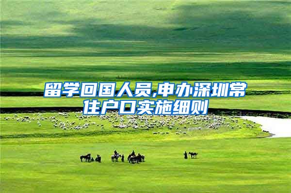 留学回国人员,申办深圳常住户口实施细则