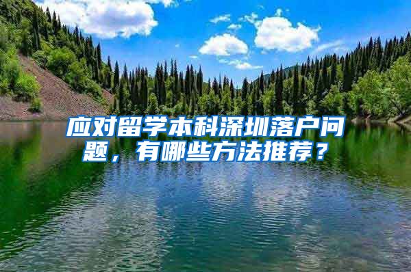 应对留学本科深圳落户问题，有哪些方法推荐？