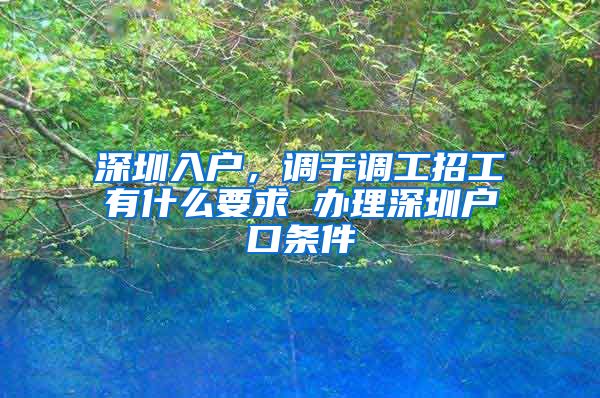 深圳入户，调干调工招工有什么要求 办理深圳户口条件