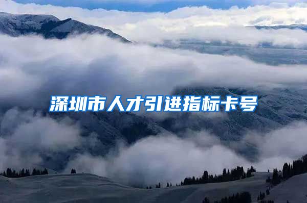 深圳市人才引进指标卡号