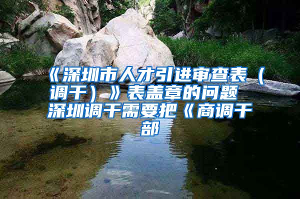 《深圳市人才引进审查表（调干）》表盖章的问题 深圳调干需要把《商调干部