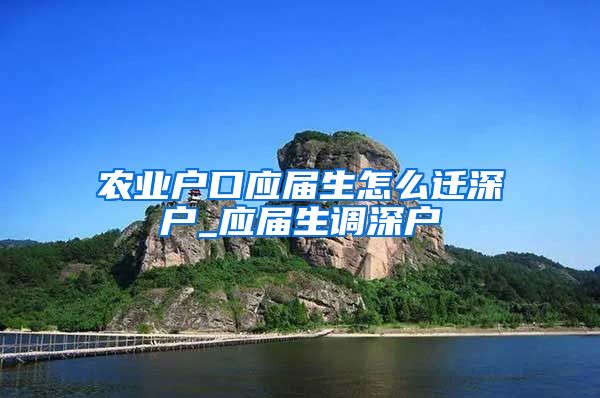 农业户口应届生怎么迁深户_应届生调深户