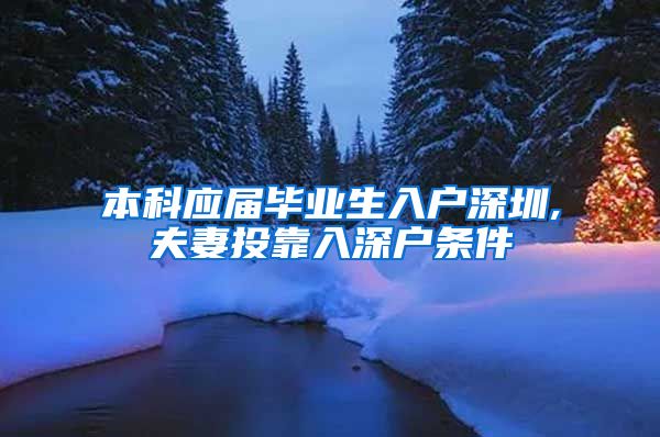 本科应届毕业生入户深圳,夫妻投靠入深户条件